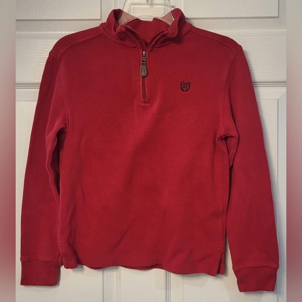 Chaps Red Long Sleeve 1/4 Zip Cotton Sweater Size 10/12